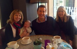 James and his baby son, Sue and I earlier this year