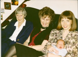 My Grandma, Mum and I with my newborn son